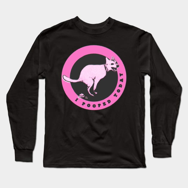 Pink And Black Funny Dog Long Sleeve T-Shirt by ROLLIE MC SCROLLIE